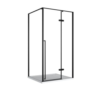 KABINA PRYSZNICOWA KWADRATOWA UCHYLNA DRZWI UCHYLNE 100x100 BLACK 6MM ESG