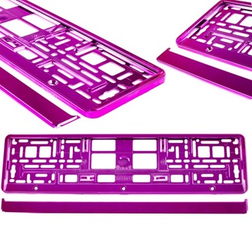 Ramka pod tablicę rejestracyjną różowa metaliczna
