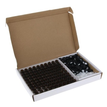 100x Mini szklane butelki z otworem 3ml Brązo