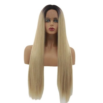 Peruka LACE FRONT Blond odrost 40/55/80cm + czepek GRATIS