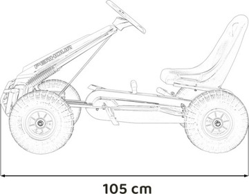 КАРТ С ПЕДАЛЯМИ, НАДУВАННЫЕ КОЛЕСА, РОЗОВЫЕ