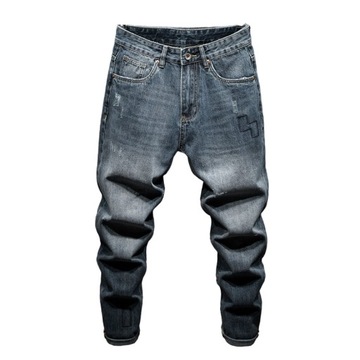 Loose Fit Jeans Men Baggy Pants Harem Wide Leg Pat