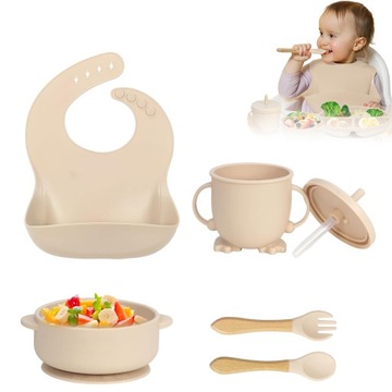 СИЛИКОНОВАЯ ДЕТСКАЯ ПОСУДА С ПРИСОСКОЙ ДЛЯ ДЕТЕЙ 6 МЕСЯЦЕВ