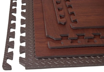 КОВРИК из ПЕНЫ ТЕМНОЕ ДЕРЕВО 3D ПЕННЫЙ ПАЗЛ