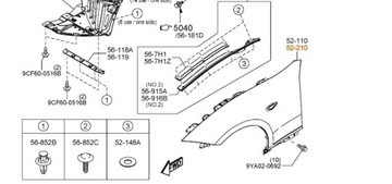 BLATNÍK LEVÝ PŘEDNÍ MAZDA MX-5 ND (OE) N243-52-211A