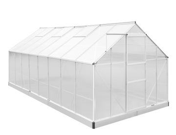 SZKLARNIA OGRODOWA 4,9m x 2,5m ALUMINIUM POLIWĘGLAN + FUNDAMENT Z KOTWAMI