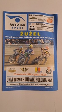 UNIA LESZNO - POLONIA PIŁA 25-04-1999 PROGRAM ŻUŻLOWY CZYSTY