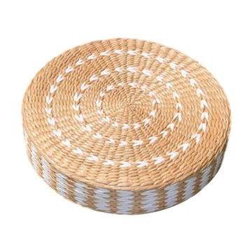 Straw Meditation Cushion, Tatami Floor White 40cm