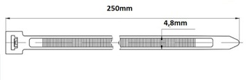 Opaski zaciskowe trytytki czarne 4,8 X 250 /100szt