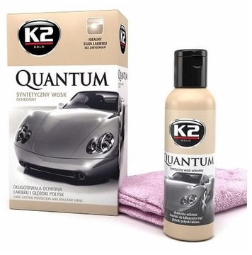 K2 QUANTUM Syntetyczny wosk ochronny 140g mikrofib
