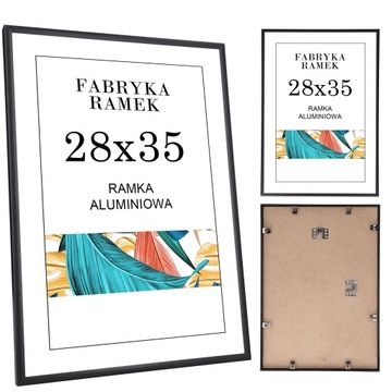 Ramka na zdjęcia 28x35 ramki aluminiowa czarna