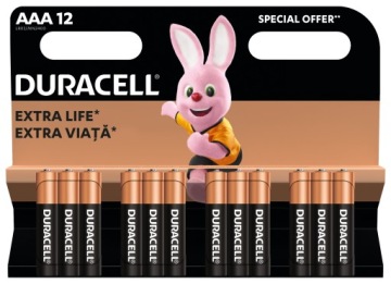 Alkaliczne baterie Duracell AAA x 12 R3