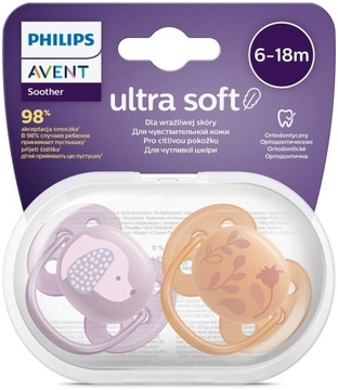 AVENT Ultra Soft smoczek uspokajający 6-18m GIRL SCF091/18