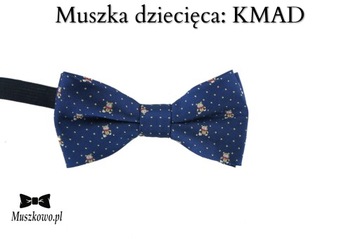 Granatowy pasek do spodni z muszką dla dziecka