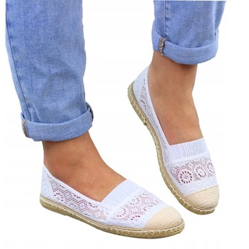 Buty TENISÓWKI KORONKOWE Balerinki GUMKA