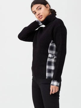 NO907 Sweter czarny kratka River Island 36