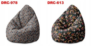 Puf Velvet Grucha Worek XXL Sako Polski Producent Wzory do Salonu Sypialni