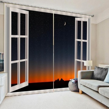 2 шт. Пейзажные занавески для окон и дверей с 3D-печатью 9 #