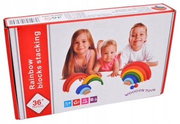 ДЕРЕВЯННАЯ РАДУГА ЦВЕТНАЯ ПАЗЛ-СОРТИРОВКА БЛОКОВ