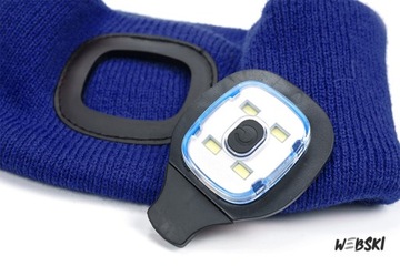 Ciepla Opaska z latarką lampką LED USB JESIENNO-ZIMOWA UNIWERSALNY ROZMIAR