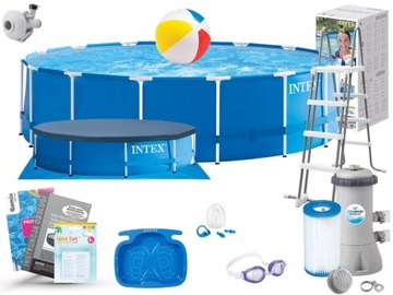 Duży Basen Ogrodowy Intex Stelażowy 457x122 28242 15W1