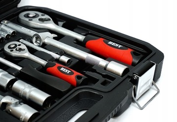 ZESTAW KLUCZY NASADOWYCH KLUCZE NASADOWE 108 EL. ZESTAW WALIZKA DO AUTA