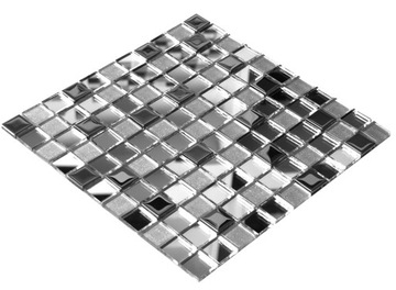 Mozaika szklana srebrna MIRROR MIX + blask lustra