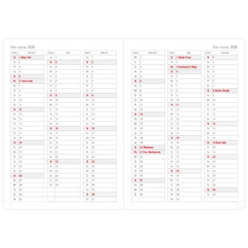 Kalendarz książkowy A4 2026 Biznesowy Dzienny Quantum Neptun Czarny