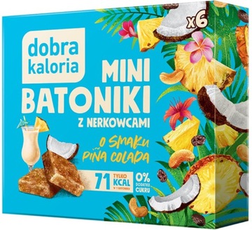 DOBRA KALORIA MINI BATONIKI BATONY Pina Colada 102 g bez CUKRU z NERKOWCAMI