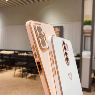 Силиконовый чехол для телефона с квадратным покрытием и сердечком для Xiaomi