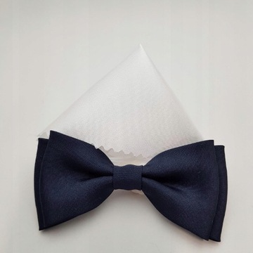 ТЕМНО-СИНИЙ ГАЛСТУК-БАБОЧКА С ТЕМНО-СИНЫМ КАРМАНОМ ДЛЯ МАЛЬЧИКОВ