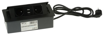 GNIAZDO WPUSZCZANE CHOWANE W BLAT NABLATOWE USB