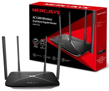 Router Mercusys AC12G AC1200 1xWAN 3xLAN-1Gb 4 ANTENY