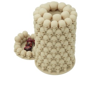 Стопка черепов, башня из костей - Dice Tower Bone white