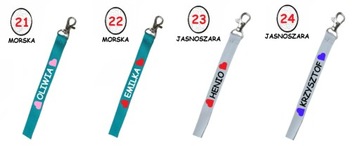 Smycz na klucze z imieniem na nadgarstek - serca