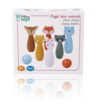 Деревянные кегли лесные звери 3+ Adam Toys