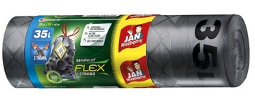 Jan Niezbędny Magnum Flex & Strong Worki na Śmieci z Taśmą 35l 15 sztuk