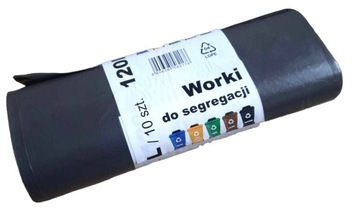 Worki na śmieci do odpadów segregacji czarne 120l 10 szt.