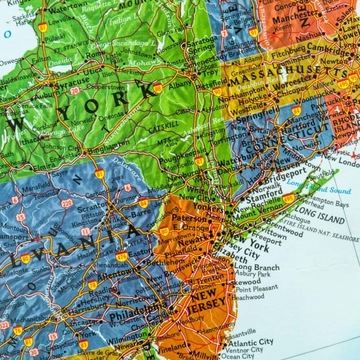 Настенная карта США «КОРК» ПИНБОРД