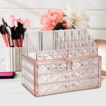 Настольные органайзеры с выдвижными ящиками.Полка для хранения косметики.