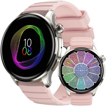 SMARTWATCH DAMSKI ZEGAREK AMOLED POLSKIE MENU ROZMOWY ZDROWIE SPORT SEN SMS