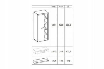 RUMBA XL OLD WOOD/MATERA секция для гостиной, полки под телевизор и витрина