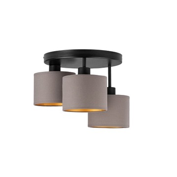 LAMPA SUFITOWA PLAFON OKRĄGŁY ABAŻUR TKANINA LED