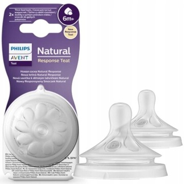 Avent Smoczek Natural Response (6) Kaszka 2szt do Butelki 6m+