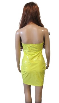 Sukienka Żółta lateksowa PrettyLittleThing r. 36