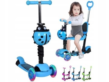 ТРЕХКОЛЕСНЫЙ СВЕТОДИОДНЫЙ БАЛАНСИРОВОЧНЫЙ САМОКАТ 5В1 BIEDRONKA для детей со светодиодной ездой