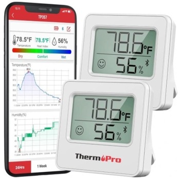 THERMPRO TP357-2 CZUJNIK TEMPERATURY I WILGOTNOŚCI BLUETOOTH DO WEWNĄTRZ
