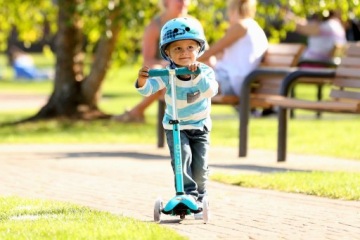 Самокат Mini Micro Deluxe Baby Seat 3-в-1 Aqua