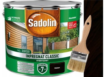 SADOLIN CLASSIC IMPREGNAT 9L HEBAN + PĘDZEL 50MM