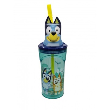 Kubek ze słomką i figurką 3D BLUEY 360ml